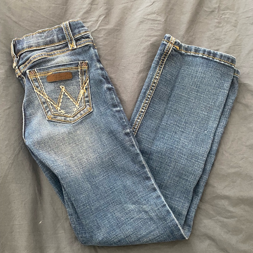 Girls Bootcut Wrangler Blue Jeans